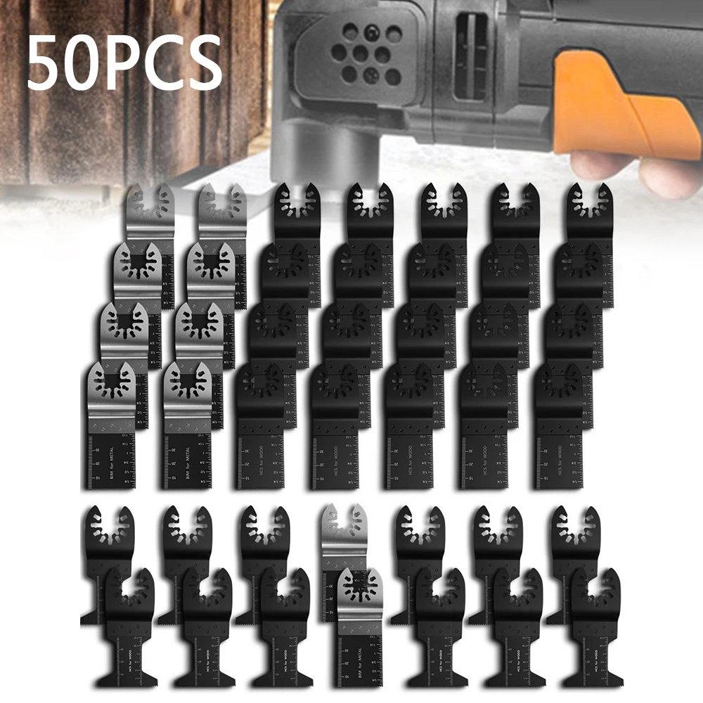 50pcs Universal Renovator Multitool Saw Blade Oscillating Multi Tool Wood Cutting Saw Blades for Bosh Fein Hand Tool Set
50pcs Universal Renovator Multitool Saw Blade Oscillating Multi Tool Wood Cutting Saw Blades for Bosh Fein Hand Tool Set