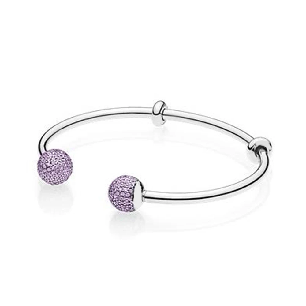 NEW 2018 New 100% 925 Sterling Silver Bracelet Moments purple Open Bangle Pave Caps Charm Women of Fashion DIY Gift Jewelry
NEW 2018 New 100% 925 Sterling Silver Bracelet Moments purple Open Bangle Pave Caps Charm Women of Fashion DIY Gift Jewelry