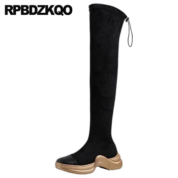 black suede slim thigh women boots platform slip on lace up high heel wedge shoes tall over the knee ankle designer elevator new
black suede slim thigh women boots platform slip on lace up high heel wedge shoes tall over the knee ankle designer elevator new