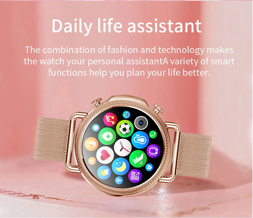 2021 Women Smart Watch 1.28 inch HD Screen IP67 Waterproof Lady's Watches Body Temperature Heart Rate Monitor PK V23 2021 Women Smart Watch 1.28 inch HD Screen IP67 Waterproof Lady's Watches Body Temperature Heart Rate Monitor PK V23
