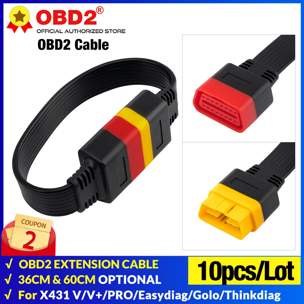 

10pcs/lot OBDII 16Pin Extension Cable OBD2 male to Female Universal OBD Car Diagnostic Cable for X431 V/V+/PRO/PRO 3/Easydiag