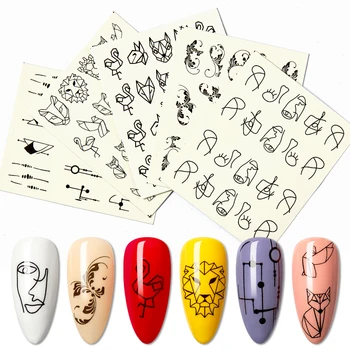 1Sheet Water Nail Transfer Stickers Black Linear Cartoon Animals Tree Pattern Nail Decorations Slider For Manicure Nail Foils
1Sheet Water Nail Transfer Stickers Black Linear Cartoon Animals Tree Pattern Nail Decorations Slider For Manicure Nail Foils