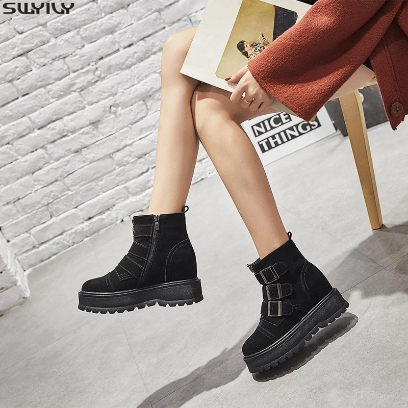 SWYIVY Martin Boots Women's Winter Shoes Zipper Shoes Woman 2019 Casual Ankle Boots For Women Wedge Shoes Ladies Solid Booties
SWYIVY Martin Boots Women's Winter Shoes Zipper Shoes Woman 2019 Casual Ankle Boots For Women Wedge Shoes Ladies Solid Booties