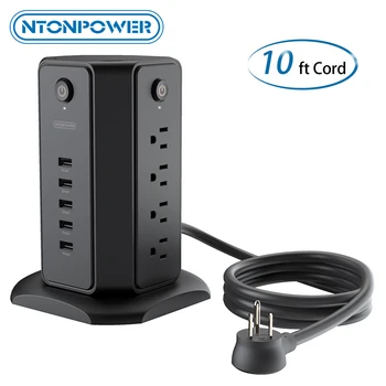 NTONPOWER US Power Strip Tower with 3M Extension Cord Surge Protector with Flat Plug 13A Circuit Breaker for Home and Office
NTONPOWER US Power Strip Tower with 3M Extension Cord Surge Protector with Flat Plug 13A Circuit Breaker for Home and Office
