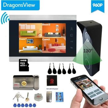 

Dragonsview 7 Inch Video Intercom Wifi Video Door Phone Wireless Doorbell Camera Waterproof RFID Unlock Motion Record 960P