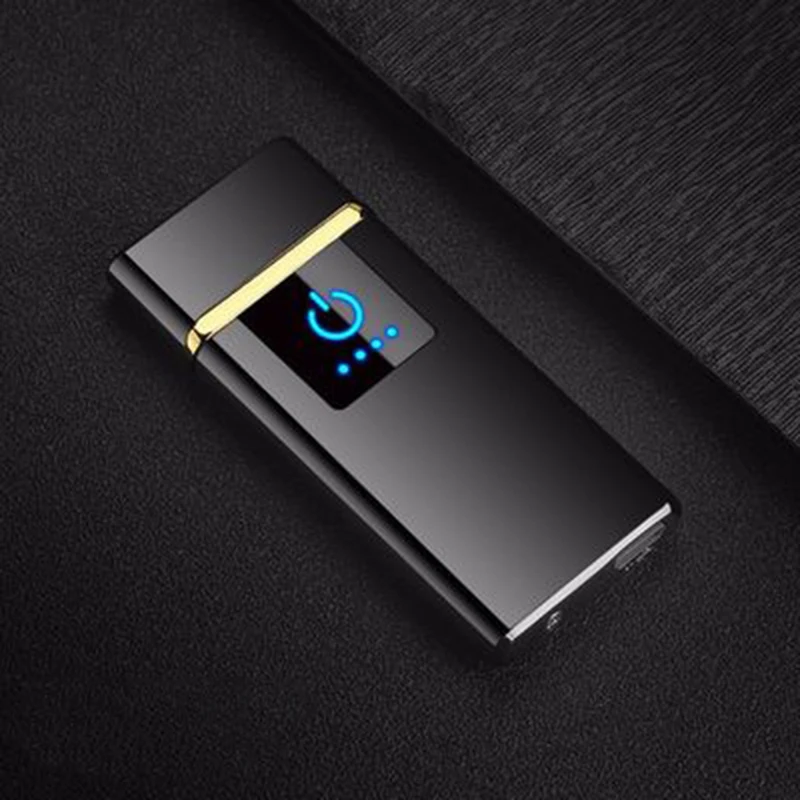 

USB Lighter Push Button Double-sided Point Charging Electronic Windproof Cigarette Lighters 5 Styles Rechargeable Lighter