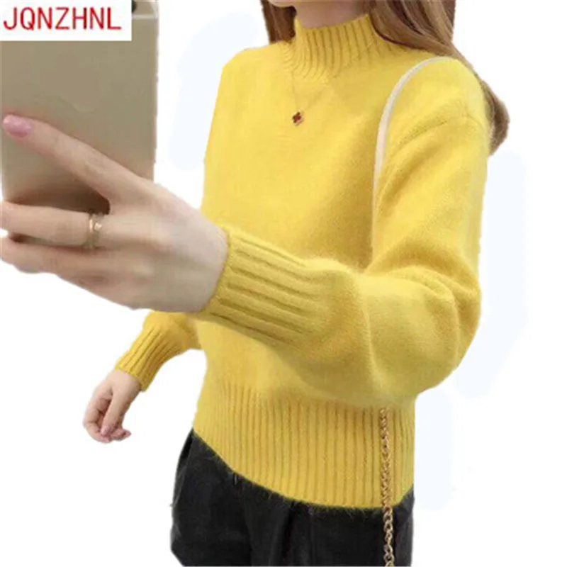 Sweater women style half high collar clothes long sleeve warm loose women casual pullover sweater Short fashion sweater AS1112
Sweater women style half high collar clothes long sleeve warm loose women casual pullover sweater Short fashion sweater AS1112