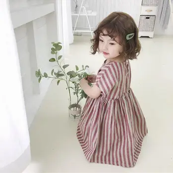 2020 new girls striped dress summer fashion cotton linen girls dresses 2-7 years HV779
2020 new girls striped dress summer fashion cotton linen girls dresses 2-7 years HV779