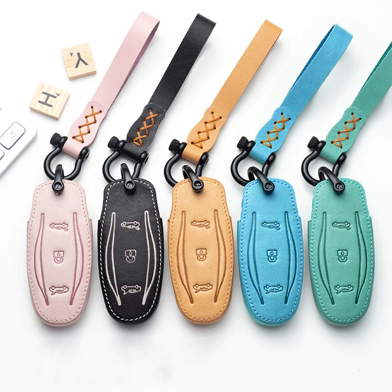 Genuine Leather Car Key Cover Auto Remote Car Key Shell Case Protector Covers for Tesla Model S Model X Car Accessories Cases
Genuine Leather Car Key Cover Auto Remote Car Key Shell Case Protector Covers for Tesla Model S Model X Car Accessories Cases