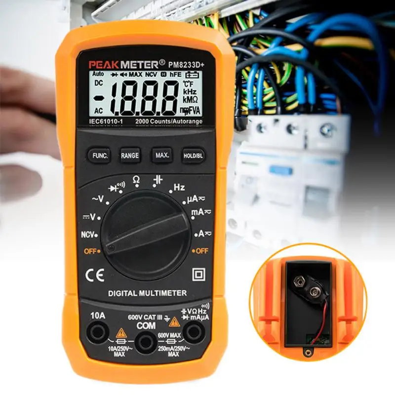 PM8233D LCD Display Diode Ammeter Voltage Tester Digital Multimeter Auto Ranging
PM8233D LCD Display Diode Ammeter Voltage Tester Digital Multimeter Auto Ranging