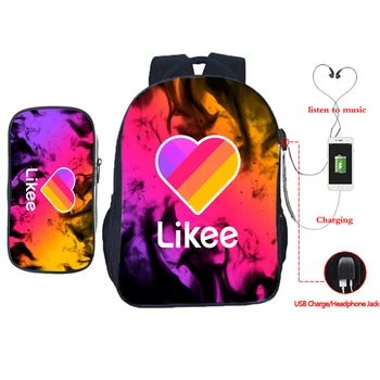 2 Pcs/set LIKEE USB Charge School Bag Likee App Backpack for Teenagers Students Cat Fox Rainbow Book Bag Daily Laptop Knapsack
2 Pcs/set LIKEE USB Charge School Bag Likee App Backpack for Teenagers Students Cat Fox Rainbow Book Bag Daily Laptop Knapsack
