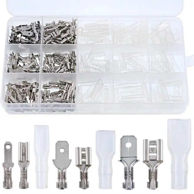 270pcs 2.8/4.8/6.3mm Crimp Terminals Insulated Male Female Wire Connector Electrical Wire Spade Connectors Kit
270pcs 2.8/4.8/6.3mm Crimp Terminals Insulated Male Female Wire Connector Electrical Wire Spade Connectors Kit