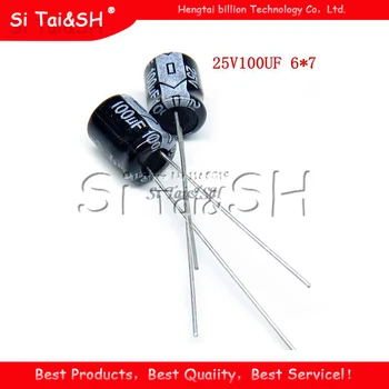 50PCS Higt quality 25V100UF 6*7mm 100UF 6.3*7 25V Electrolytic capacitor
50PCS Higt quality 25V100UF 6*7mm 100UF 6.3*7 25V Electrolytic capacitor