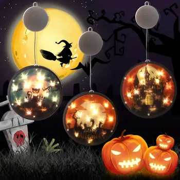 Halloween Lantern Copper Wire Color Painting Disc Battery Lamp Pumpkin Ghost Head Room Decoration Led Suction Cup Hanging Lamp
Halloween Lantern Copper Wire Color Painting Disc Battery Lamp Pumpkin Ghost Head Room Decoration Led Suction Cup Hanging Lamp