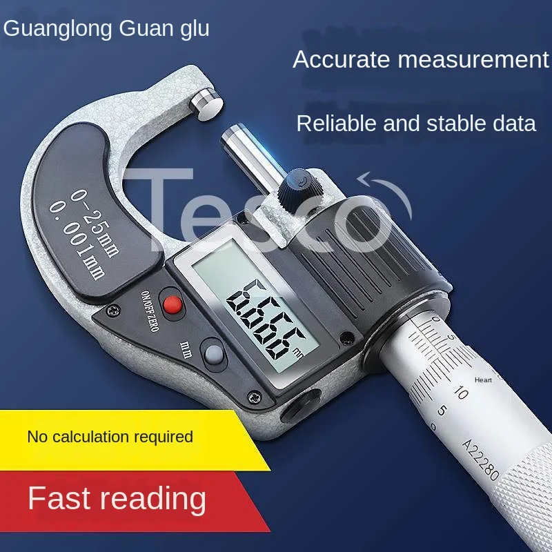 High precision digital display outer diameter micrometer 0-25mm spiral micrometer electronic precision 0.001 digital display
High precision digital display outer diameter micrometer 0-25mm spiral micrometer electronic precision 0.001 digital display