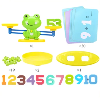 Cute Frog Balance Scale Kids Baby Math Game Toy Children Enlightenment Digital Addition and Subtraction Math Scales Puzzle Toys