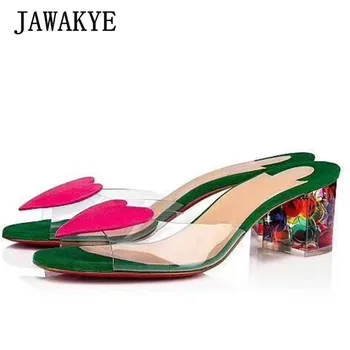 JAWAKYE Love Heart PVC Transparent Slippers Women peep toe Clear jelly Heel Chunky heels sandals Crystal Shoes woman Party Shoes
JAWAKYE Love Heart PVC Transparent Slippers Women peep toe Clear jelly Heel Chunky heels sandals Crystal Shoes woman Party Shoes