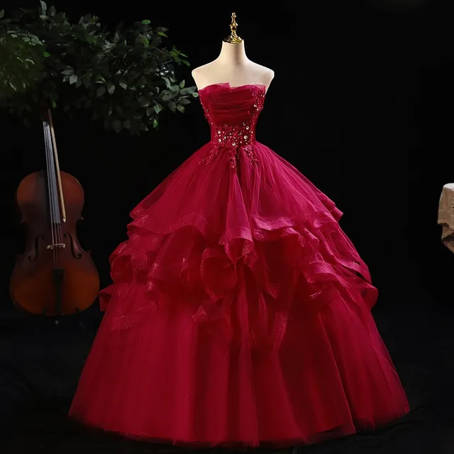 Robe de bal Vintage en dentelle, sans bretelles, robe de fête, nouvelle collection, Photo réelle, 2021 1