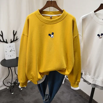 Pure Color Women Hoodies INS Loose-Fit Long Sleeve Pullover Shirt Jumpers Students Plus Size Embroidered Cartoon Tops
Pure Color Women Hoodies INS Loose-Fit Long Sleeve Pullover Shirt Jumpers Students Plus Size Embroidered Cartoon Tops