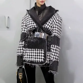 High Street 2020 Women Jacket Houndstooth Double Breasted Button New Arrival Jackets Chic Winter Coat
High Street 2020 Women Jacket Houndstooth Double Breasted Button New Arrival Jackets Chic Winter Coat