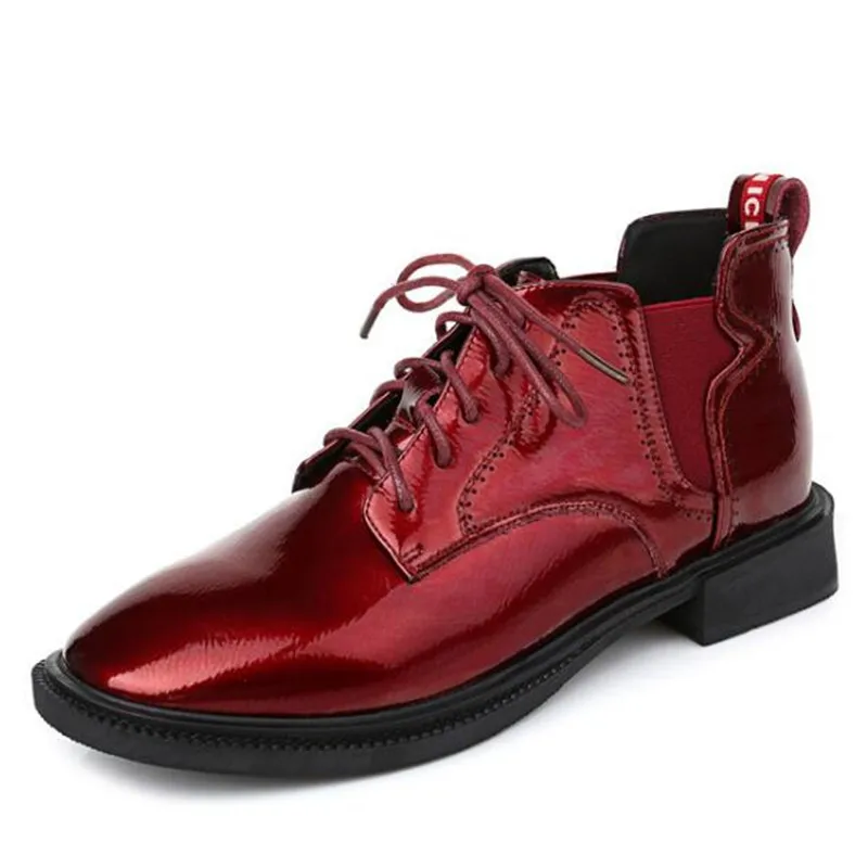 High Quality Cowhide Low Heel Non-slip Women Boots Ankle Boots Plus Size Bright Patent Leather Shoes Woman Fashion Casual Boots
High Quality Cowhide Low Heel Non-slip Women Boots Ankle Boots Plus Size Bright Patent Leather Shoes Woman Fashion Casual Boots