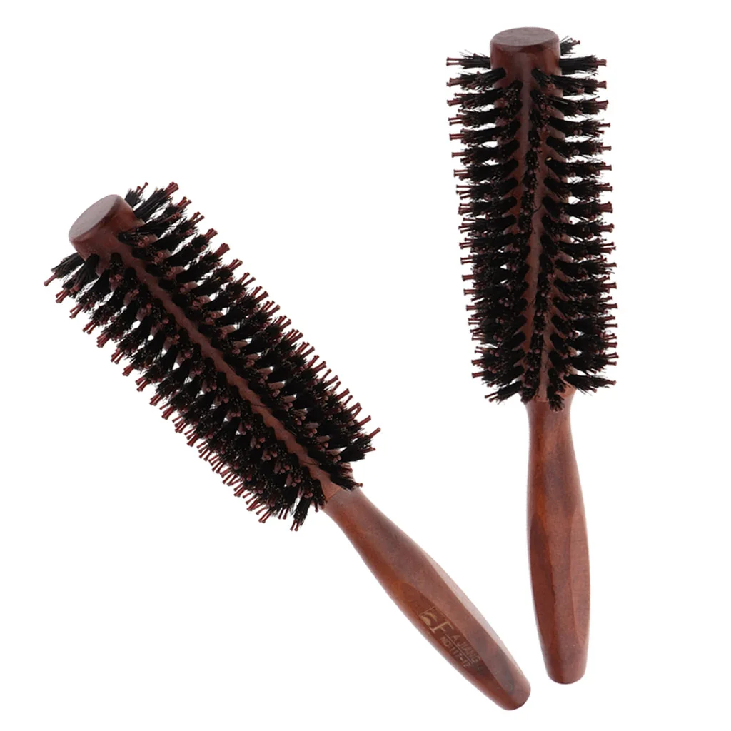 Salon Curling Hair Round Brush Barrel Hair Styling Comb Hairbrush with Wooden Handle Salon Curling Hair Round Brush Barrel Hair Styling Comb Hairbrush with Wooden Handle