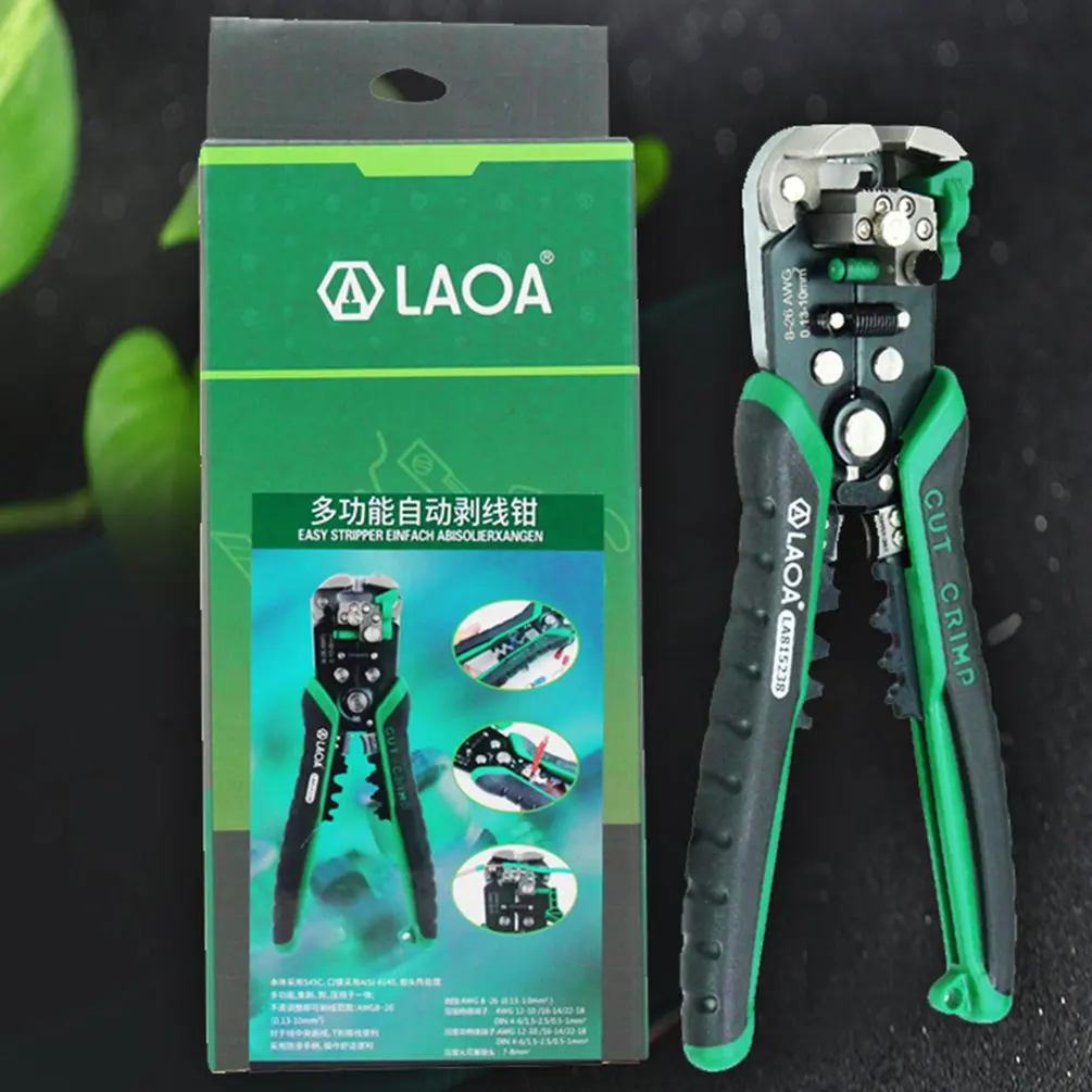 LAOA LA815138 Multifunctional Automatic Cable Wire Stripper Crimper Crimping Cutting Plier Stripping Terminal Hand Tool
LAOA LA815138 Multifunctional Automatic Cable Wire Stripper Crimper Crimping Cutting Plier Stripping Terminal Hand Tool