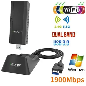 USB 3.0 1900Mbps Wifi Adapter Dual Band 5GHz 2.4Ghz 802.11AC With 1m Extend Cable Wifi Dongle Network Card For Laptop Desktop
USB 3.0 1900Mbps Wifi Adapter Dual Band 5GHz 2.4Ghz 802.11AC With 1m Extend Cable Wifi Dongle Network Card For Laptop Desktop