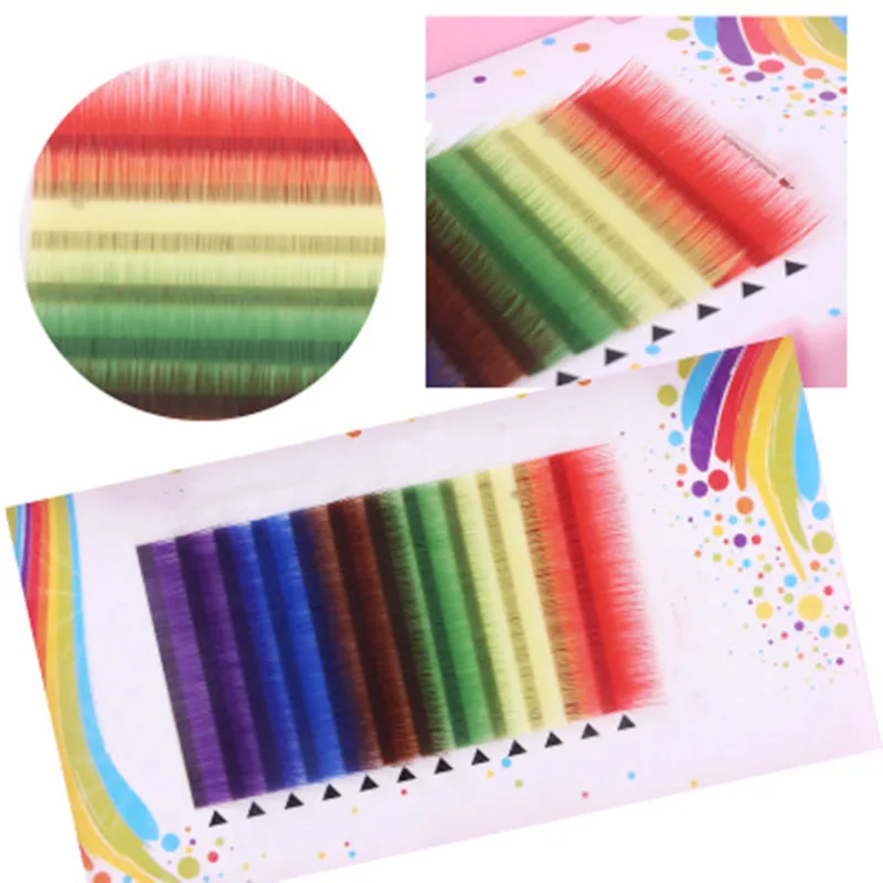 6 Colors Rainbow Colored Eyelash Extension 9-12mm Faux Mink Colorful Lashes Eyelash Extensions Cosplay Makeup Natural Long
6 Colors Rainbow Colored Eyelash Extension 9-12mm Faux Mink Colorful Lashes Eyelash Extensions Cosplay Makeup Natural Long