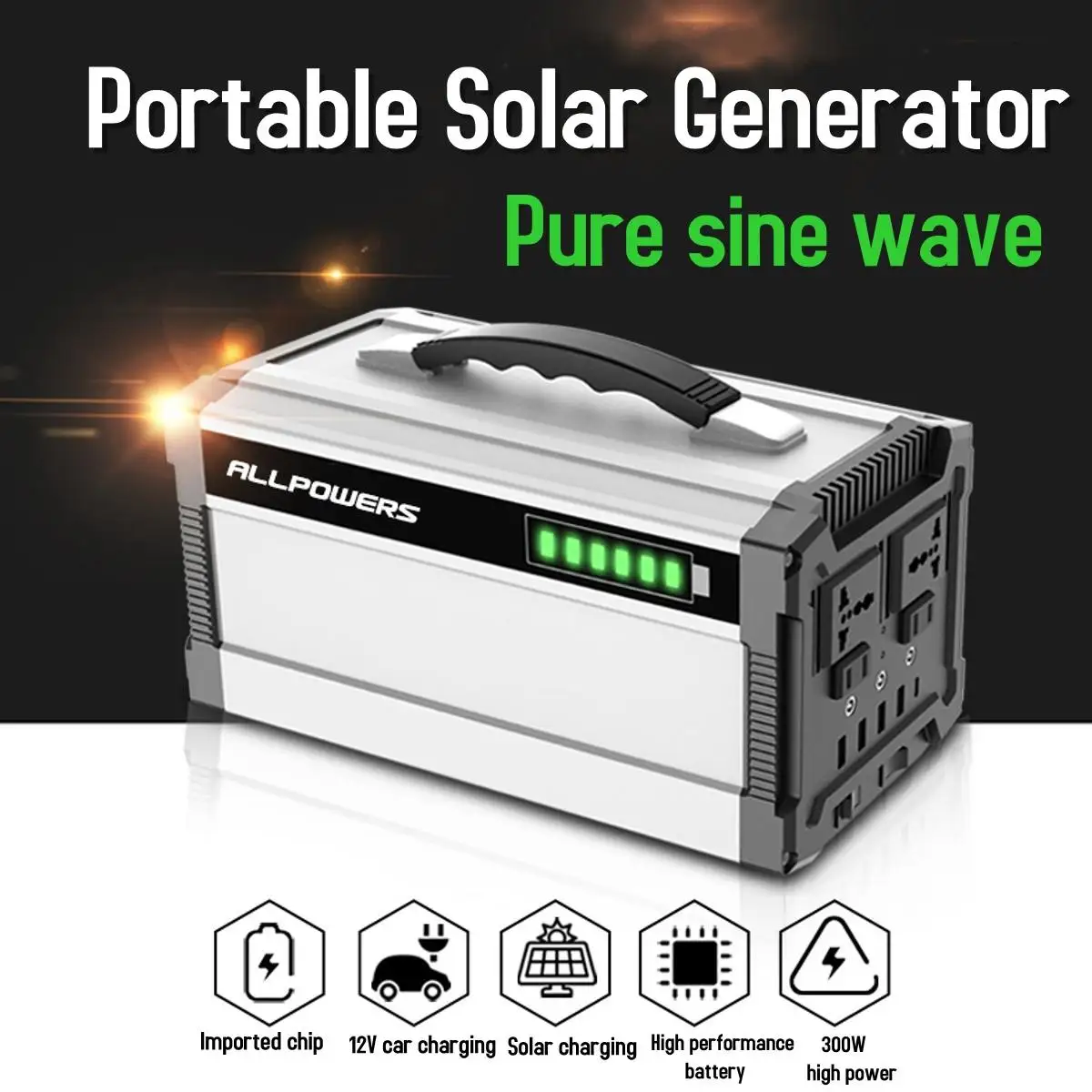 300W 80000mAh 296Wh Portable Solar Generator Inverter Solar Inverter Pure Sine Wave Solar Power Inverter Power Supplies
300W 80000mAh 296Wh Portable Solar Generator Inverter Solar Inverter Pure Sine Wave Solar Power Inverter Power Supplies