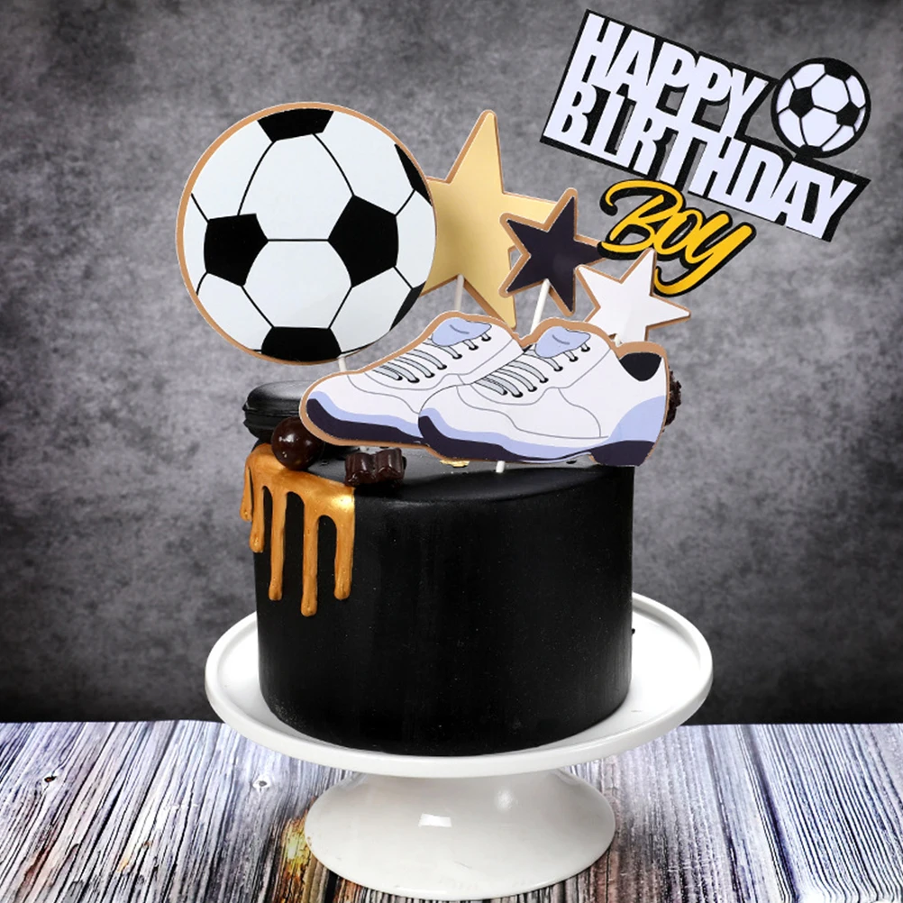 

18pcs Sport Boy Football Cake Topper Theme Birthday Cake Decoration Cupcake Toppers Furit Muffin Dessert Food Picks Party Favors