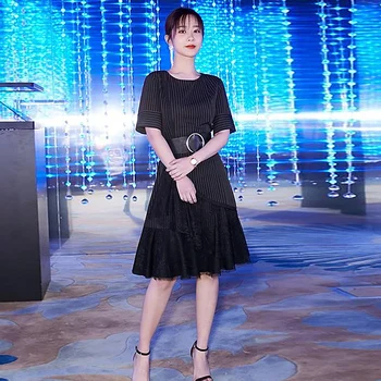 High Quality Spring Summer New Women'S Fashion Party Casual Vintage Elegant Chic Striped Lace Stitching Irregular Black Dress
High Quality Spring Summer New Women'S Fashion Party Casual Vintage Elegant Chic Striped Lace Stitching Irregular Black Dress