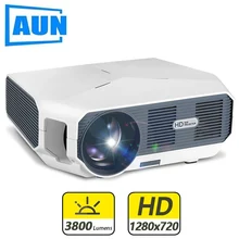 AUN ET HD MINI Projektor, 1280x720 P, Video Beamer. 3800 helligkeit. 3D Kino. Unterstützung 1080 P, HD-IN, USB (Optional Android Version)(China)
