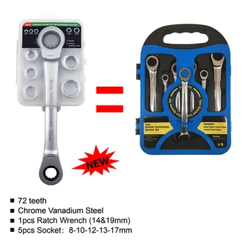 Ratchet Wrench Reversible Ratchet Combination Spanner Sets Double Head Mechanic Universal Socket Set Wrench Tool
Ratchet Wrench Reversible Ratchet Combination Spanner Sets Double Head Mechanic Universal Socket Set Wrench Tool