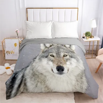 3D Design Animal Wolf Quilt Cover Gray Duvet Covers Comforter Case Bed Linen Bedding Bag Set King Queen Full Twin Home Textile
3D Design Animal Wolf Quilt Cover Gray Duvet Covers Comforter Case Bed Linen Bedding Bag Set King Queen Full Twin Home Textile