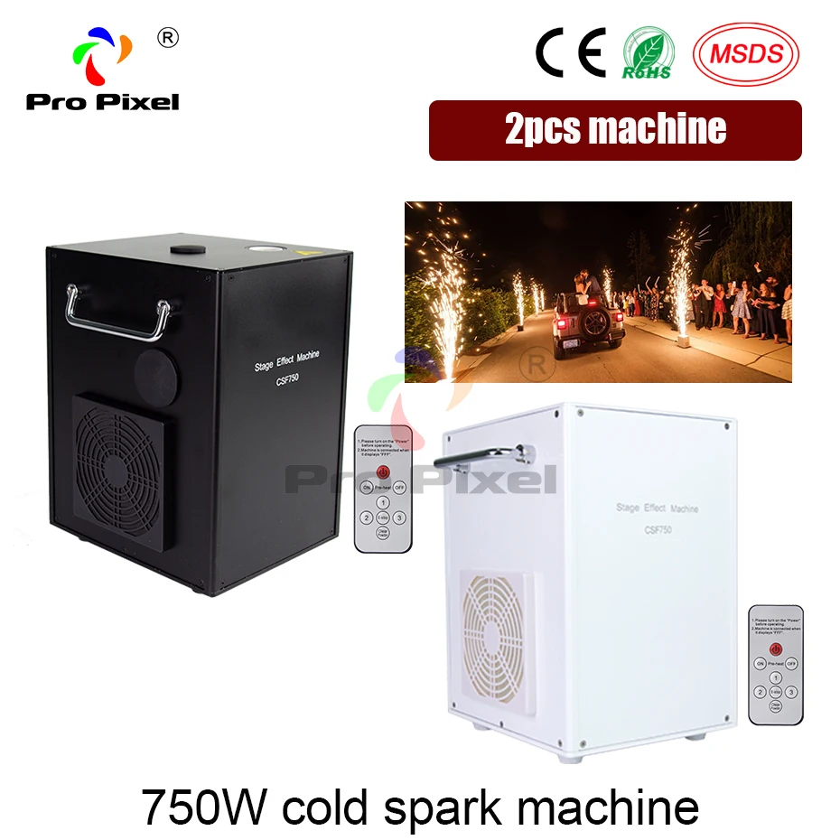 2pcs 750W Cold Spark Fireworks Machine DMX And Remote Control Fountain Sparkular Firework For Wedding | Лампы и освещение