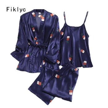 Fiklyc underwear three-pieces women's pajamas sets vetement de nuit 3 pieces lenceria sexi para mujer satynowa pizama nightwear
Fiklyc underwear three-pieces women's pajamas sets vetement de nuit 3 pieces lenceria sexi para mujer satynowa pizama nightwear