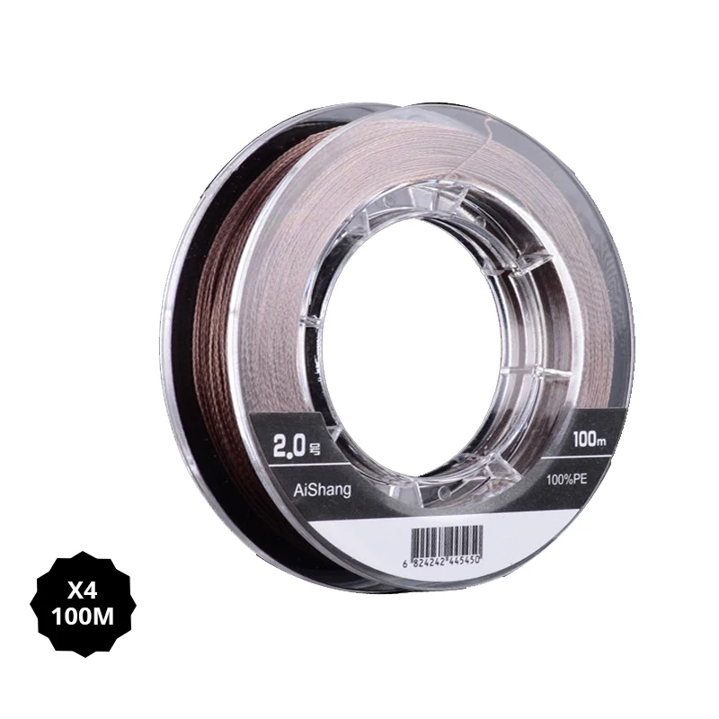 100M Core-Covered Steel Fishing Wire 4 Braided Multifilament Fishing Line 4-90LB Brown Color Fil De Peche
100M Core-Covered Steel Fishing Wire 4 Braided Multifilament Fishing Line 4-90LB Brown Color Fil De Peche