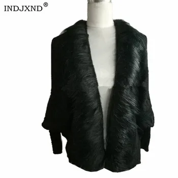 

INDJXND Autumn Winter Knitted Cardigans Coat Women Fashion Long Sleeve Batwing Poncho Sweater Beautiful Womans Crochet Cardigan