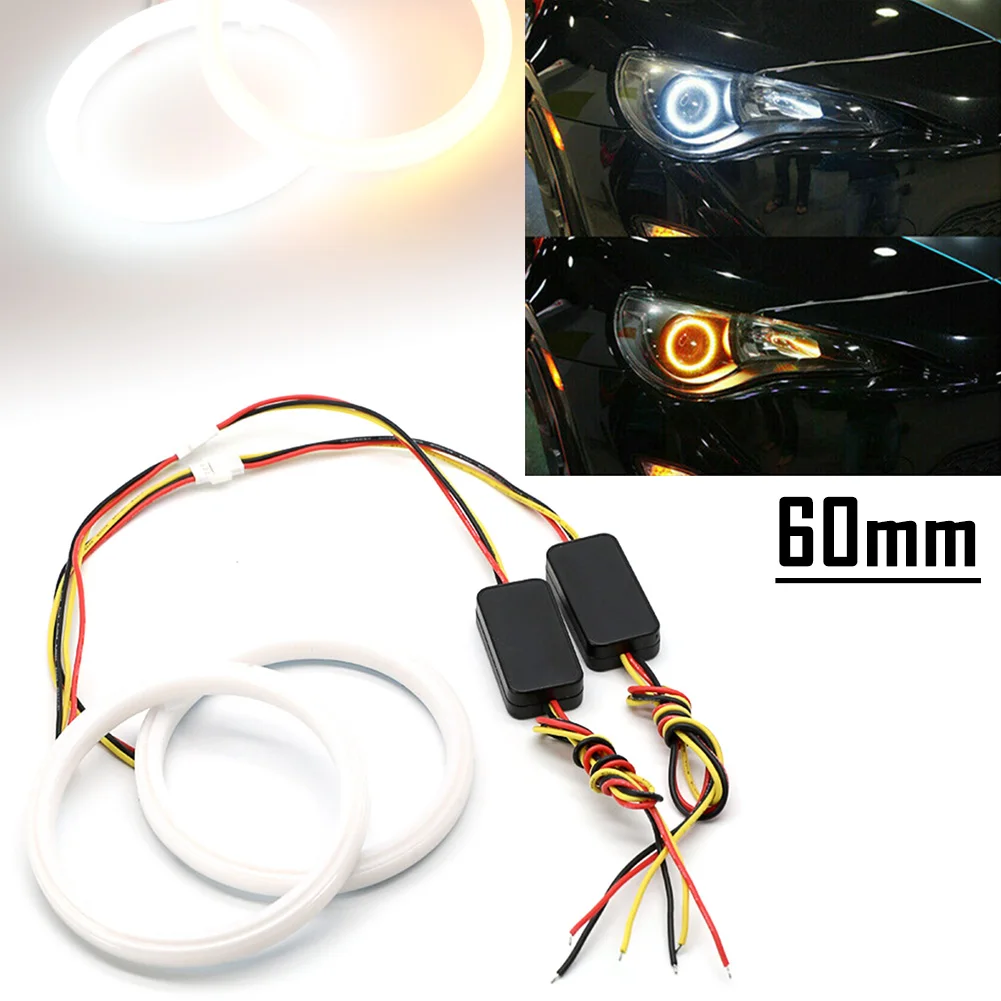 2Pcs White Amber 60MM Switchback LED Angel Eyes Halo Rings Car Headlight Retrofit
2Pcs White Amber 60MM Switchback LED Angel Eyes Halo Rings Car Headlight Retrofit