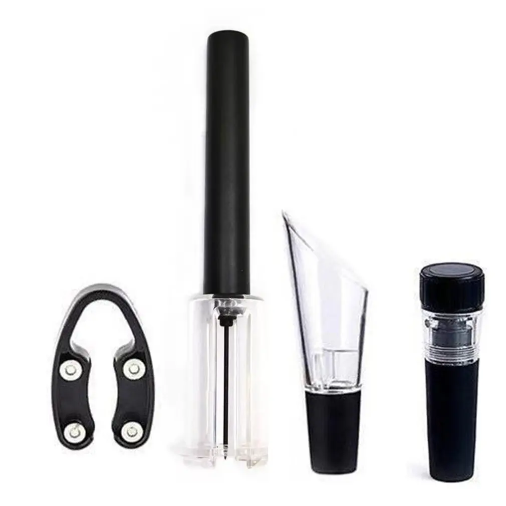 

Dropshipping Red Wine Opener Vacuum Wine Stopper Corks Corkscrews with Foil Cutter Air Pressure Wine Bottle Opener