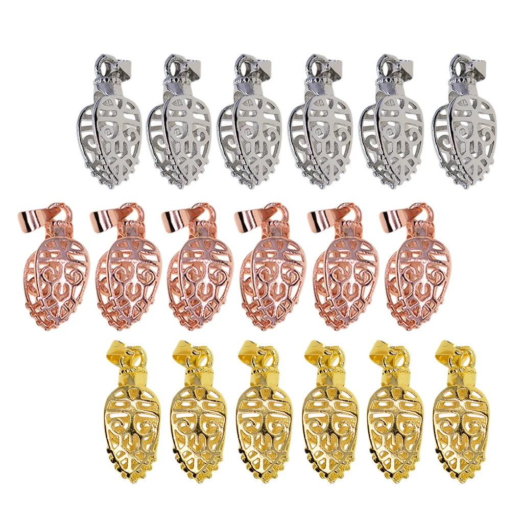 18 Pieces Brass Gemstone Crystal Charms Pendant Pinch Bail Metal Clasp Clips Connector Finding for Jewelry Making DIY Craft 18 Pieces Brass Gemstone Crystal Charms Pendant Pinch Bail Metal Clasp Clips Connector Finding for Jewelry Making DIY Craft