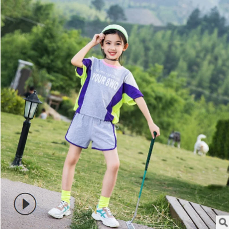 Girls Sports Short Clothing Set 2019 New Summer Children 's 2 Patchowrk Colors Clothing Sets Kids Clothes Suits Size4-14 ly091
Girls Sports Short Clothing Set 2019 New Summer Children 's 2 Patchowrk Colors Clothing Sets Kids Clothes Suits Size4-14 ly091