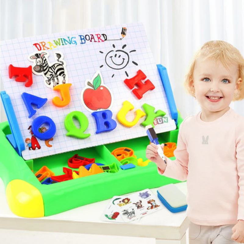 2 in1 Multifunctional Children Two-in-one Drawing Board Double-sided Magnetic board Writing Board 26 Magnetic letter toy for kid
2 in1 Multifunctional Children Two-in-one Drawing Board Double-sided Magnetic board Writing Board 26 Magnetic letter toy for kid