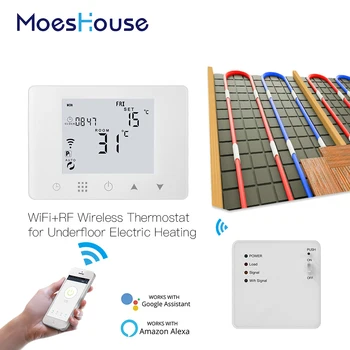 WiFi Smart Thermostat Wall-Hung Electric Underfloor Heating Temperature Controller Work with Alexa Google Home
WiFi Smart Thermostat Wall-Hung Electric Underfloor Heating Temperature Controller Work with Alexa Google Home