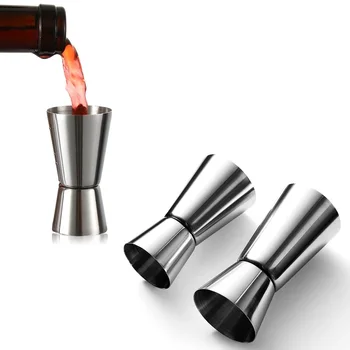 스테인리스 스틸 더블 헤드 칵테일 셰이커 측정 컵, 실버 칵테일 지거 와인 측정 장치, 레이어드 컵, 15 ml, 30ml, 20 ml, 40ml