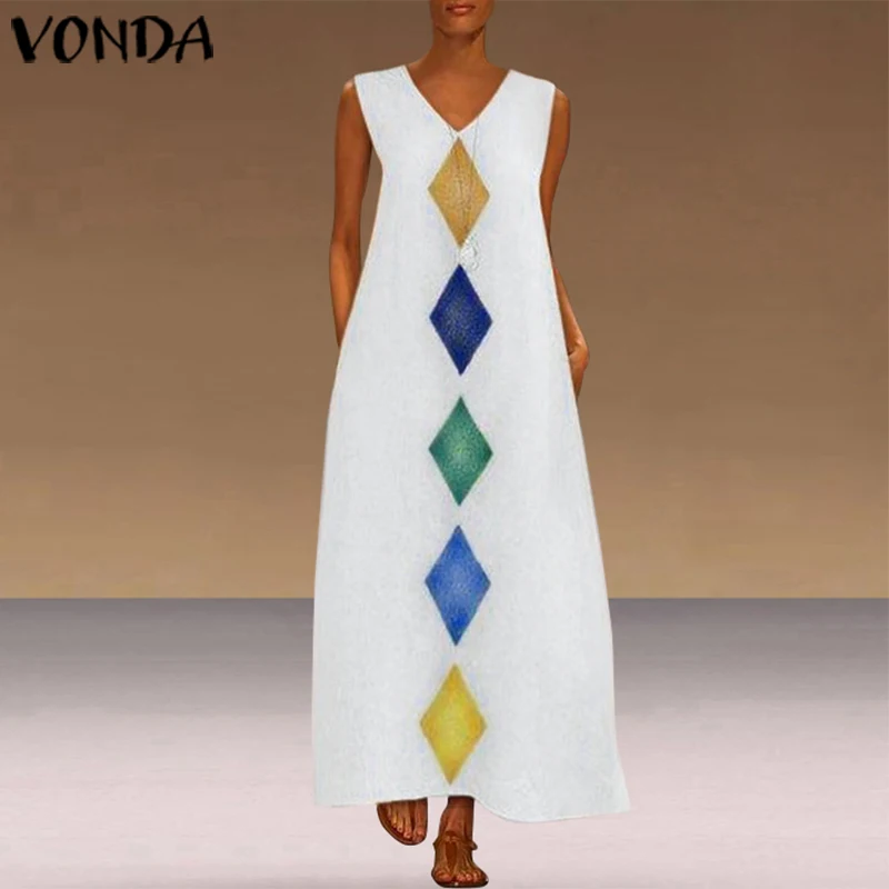 VONDA Plus Size Summer Dress Women'Sundress 2019 Casual Loose Sleeveless Bohemian Printed Maxi Long Dress Holiday Beach Vestido
VONDA Plus Size Summer Dress Women'Sundress 2019 Casual Loose Sleeveless Bohemian Printed Maxi Long Dress Holiday Beach Vestido