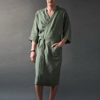 Laamei Men's Robe Cotton Linen Solid Comfortable Kimono Robes Gown Traditional Male Sleepwear Nightwear Home Clothing Bathrobes
Laamei Men's Robe Cotton Linen Solid Comfortable Kimono Robes Gown Traditional Male Sleepwear Nightwear Home Clothing Bathrobes