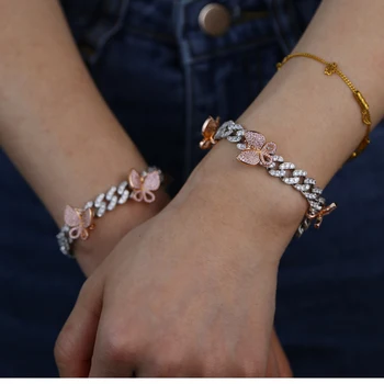 Iced out hip hop butterfly charm bracelet for women new arrived Miami Curb Cuban Link Chain bracelet bangle with cz pave jewelry
Iced out hip hop butterfly charm bracelet for women new arrived Miami Curb Cuban Link Chain bracelet bangle with cz pave jewelry