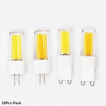 

10Pcs-Pack G4/G9 COB LED Bulbs LED Bi-pin Lights G9 5W 2609 480 Lm Warm White/Cool White Dimmable AC200-240V Home lighting